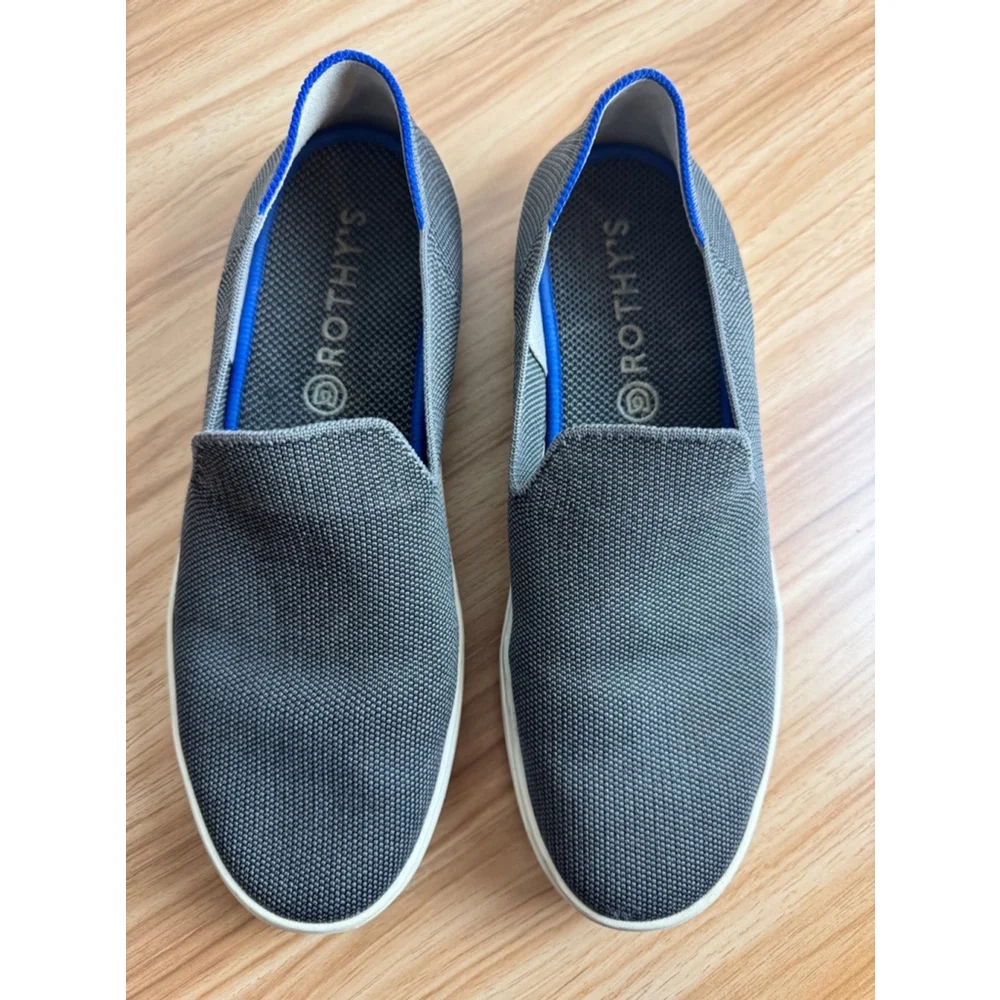 Rothy's The Original Slip-On Sneakers Size 10 Gray Blue